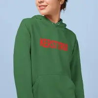 B&C Foute Kerst Hoodie Premium - Met rode tekst: Kersttrui - Kleur Groen - Maat L - Kerstkleding voor dames & heren