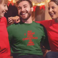 B&C Foute Kersttrui Groen - All I Want For Christmas Is Food - Maat XS - Kerstkleding voor dames & heren