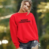 B&C Rode Kersttrui Merry Christmas 2 Black - Maat M - Kerstkleding voor dames & heren
