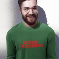 B&C Foute Kersttrui Groen Merry Christmas - Maat XL - Kerstkleding voor dames & heren