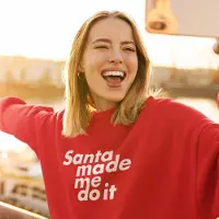 B&C Foute Kersttrui Rood - Santa Made Me Do It - Maat M - Kerstkleding voor dames & heren