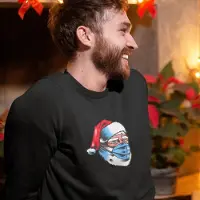 B&C Foute Kersttrui Zwart Corona Kerstman - Maat 2XL - Kerstkleding voor dames & heren