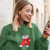 B&C Foute Kersttrui Groen - Christmas Socks - Maat M - Kerstkleding voor dames & heren