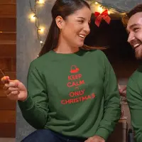 B&C Foute Kersttrui Groen - Keep Calm It’s Only Christmas - Maat M - Kerstkleding voor dames & heren