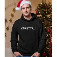 B&C Zwarte Kerst Hoodie Kersttrui - Maat M - Kerstkleding voor dames & heren