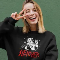 B&C Foute Kersttrui Zwart Premium - Sleigher Kerstman - Maat M - Kerstkleding voor dames & heren