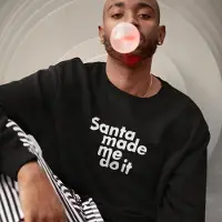 B&C Foute Kersttrui Zwart - Santa Made Me Do It - Maat M - Kerstkleding voor dames & heren