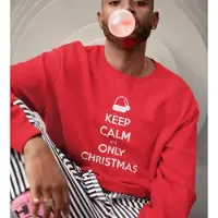 B&C Foute Kersttrui Rood - Keep Calm It's Only Christmas - Maat 3XL - Kerstkleding voor dames & heren