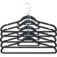 Storage solutions Kledinghangers anti-slip - 40x - kunststof - met broekstang - zwart