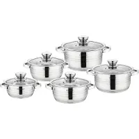 Cheffinger Pannenset - 10-delig - Zilver - RVS - Kookpannen - Inductie