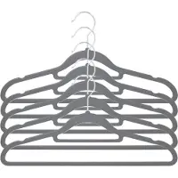 Storage solutions Kledinghangers anti-slip - 20x - kunststof - met broekstang - grijs