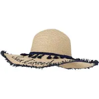 Sarlini Strandhoed Zonnehoed Beige-Blauw. Maat: M