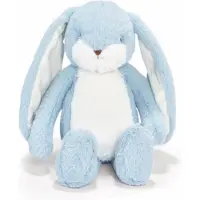 Bunnies By The Bay Floppy Nibble Konijn - Knuffeldier - Knuffel voor kinderen - Geborduurde details - 34 cm - Blauw