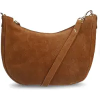 Manfield Cognac suède schoudertas | Maat adult