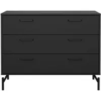 Ebuy24 Dana kommode 3 laden zwart mat.