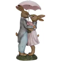 Clayre & Eef Roze Konijnen met paraplu 17*15*34 cm 6PR0775