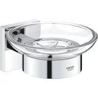 GROHE QuickFix Start Cube - Zeepschaal met houder, glas/chroom 41096000