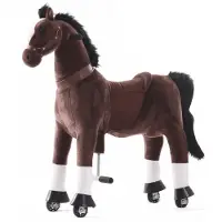 Vrooomy Rijdend speelgoed paard chocoladebruin groot