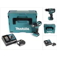 Makita Boormachine + slagboor, DDF 485 RF1J Snoerloze boormachine 18V 50Nm in Makpac + 1x oplaadbare batterij 3.0 Ah + oplader (Oplaadbare batterij)