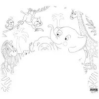 Matta Kids - Jungle Explorer - Herbruikbare Kleurplaat en Veegplacemat - Past op Tripp Trapp