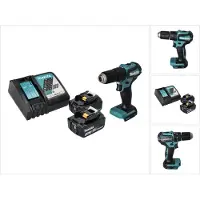Makita Boormachine + slagboor, DHP 483 RT Accu klopboormachine 18 V 40 Nm Brushless + 2x accu 5.0 Ah + lader (Oplaadbare batterij)