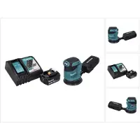 Makita Slijpmachine + polijstmachine, DBO 180 RF1 Accu vlakschuurmachine 18 V 125 mm + 1x accu 3,0 Ah + lader (Excentrische schuurmachine)