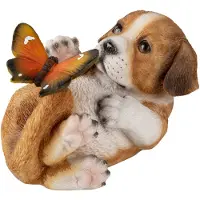 Clayre & Eef Bruine Decoratie hond 14*9*10 cm 6PR3363
