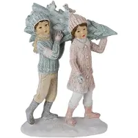 Clayre & Eef Multi Decoratie kinderen met kerstboom 12*6*15 cm 6PR4662