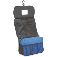 Shugon Reis toilettas/etui met ophanghaak zwart/blauw 27 cm voor heren/dames - Toilettassen