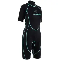 Atlantis 2Mm Adventure Shorty Wetsuit Dames Black/Turquoise 10