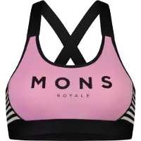Mons Royale - Women's Stella X-Back Bra - Merino-ondergoed L, roze/zwart
