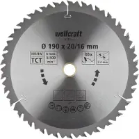 Wolfcraft - Cirkelzaagblad 190 x 16 mm - 30 Tanden - Handcirkelzaagblad - 6735000