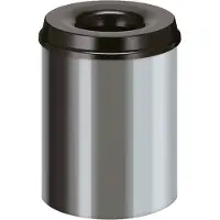 Hausmarke Brandveilige prullenbak 15 L Zilver, zwart Metaal
