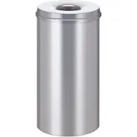 Probbax Prullenbak zelfdovend 50 L zilverkleurig