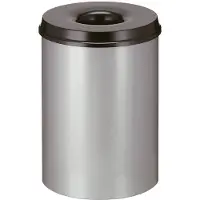 Vepa Bins Brandveilige prullenbak 30 L Zilver, zwart Staal