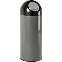 Huismerk Afvalbak Met Pushdeksel Metallic Zilver 55L