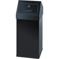 DutchDesign Carro-Push Prullenbak 55 l Zwart Gepoedercoat aluminium
