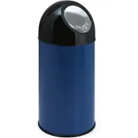 Huismerk Afvalbak Met Pushdeksel Blauw 40L