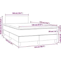 vidaXL Boxspring met matras stof donkergrijs 120x190 cm
