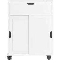 SoBuy Armoire SDB Étroite Roulettes Blanc