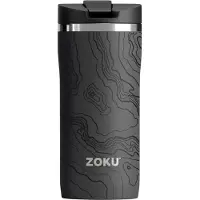 Zoku Thermosbeker, 355 ML, RVS/Polypropyleen, BPA vrij, Zwart met Print -