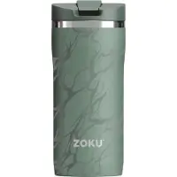 Zoku Thermosbeker, 355 ML, RVS/Polypropyleen, BPA vrij, Groen met Print - Zoku