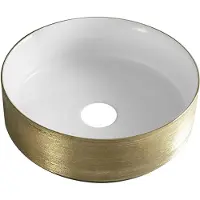 Boss & Wessing Waskom bws dink 36x36 cm rond geborsteld goud /glans wit