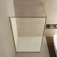 Boss & Wessing Inloopdouche BWS Ribbel 120x200 cm 8 mm Nano Coating Helder Glas Geborsteld Messing