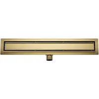 Boss & Wessing Douchegoot met tegelrooster en flens bws roos 70x7 cm geborsteld messing