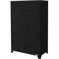 ML-Design Kantoorkast Dodger | staal zwart 75x40x120 cm wandkasten | NADUVI