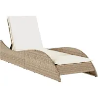 vidaXL Ligbed met kussen 60x205x73 cm poly rattan beige