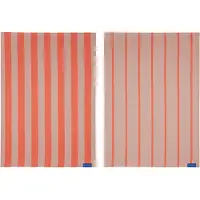 Mette Ditmer Stripes Theedoek Pak Van 2 50x70 Cm - Keukenhanddoeken Katoen Latte - STRTEA16
