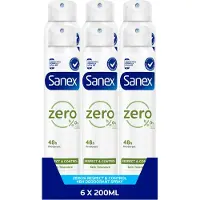 Sanex Zero% Respect & Control Deodorant Spray 6 x 200ml - Voordeelverpakking