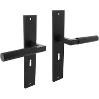 Intersteel Deurkruk Bau-Stil op schild sleutelgat 56mm - mat zwart